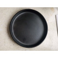 Pre-seasoned Cast Iron sizzling plate steak plate with wood tray